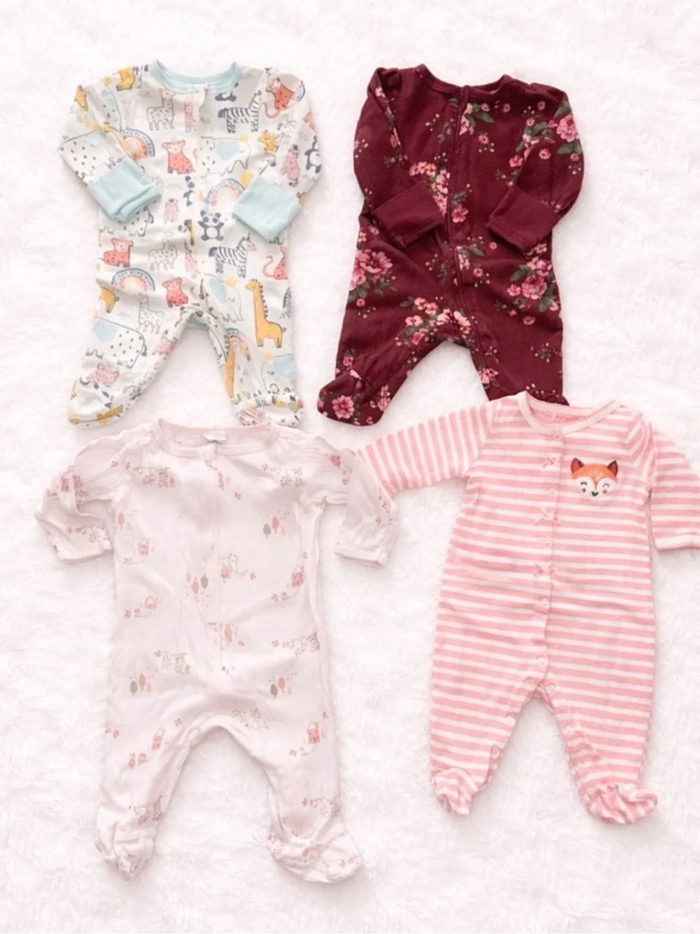 Carter’s Baby Girl Clothing Bundle 0-3M 3M | Sleepers Bodysuits Dresses Hoodies